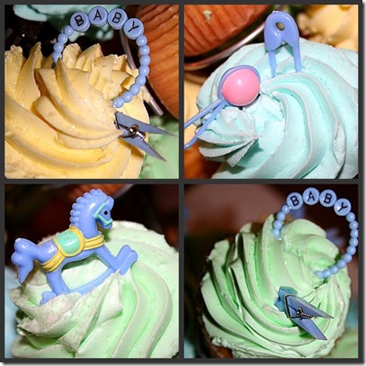 baby shower cupcake collage