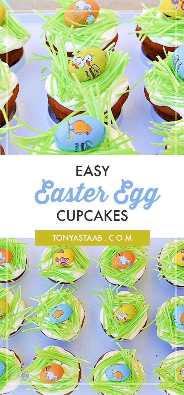 Easy Easter Egg topped cupakes for your Easter celebrations and potlucks