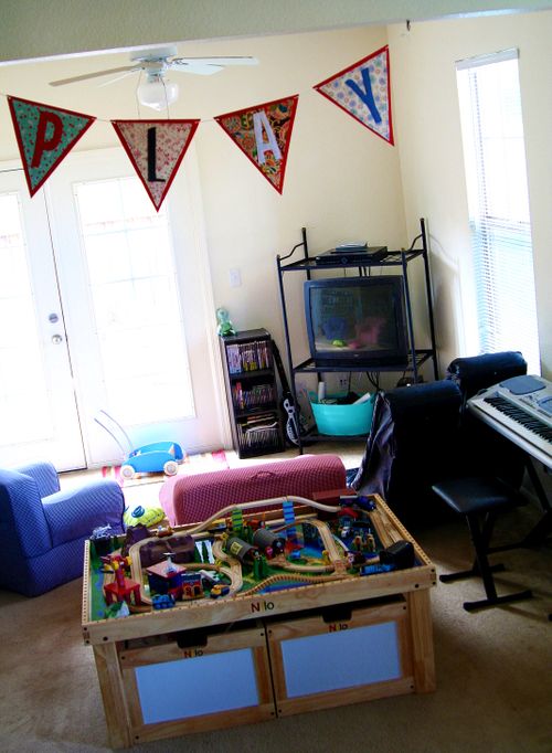 Handmade banner for kids play room
