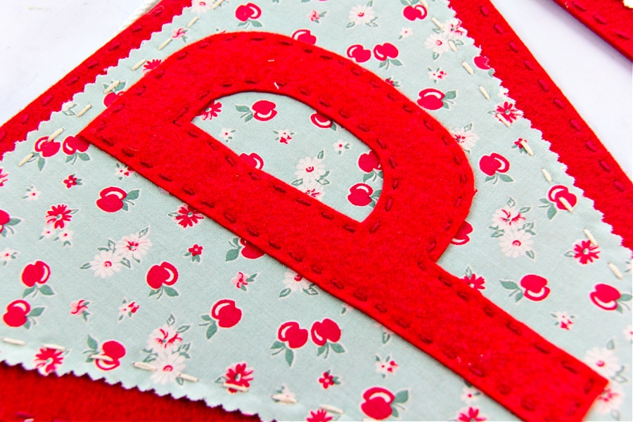 letter P felt and fabric garland