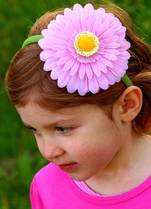 pink flower headband