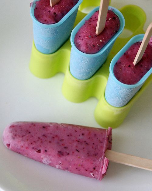 Berry Banana Popsicles