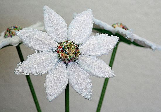 lace and beaded flowers