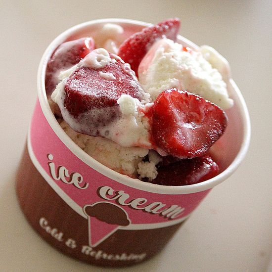 strawberries and ice cream