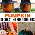 pumpkin decorating for toddlers pinterest image