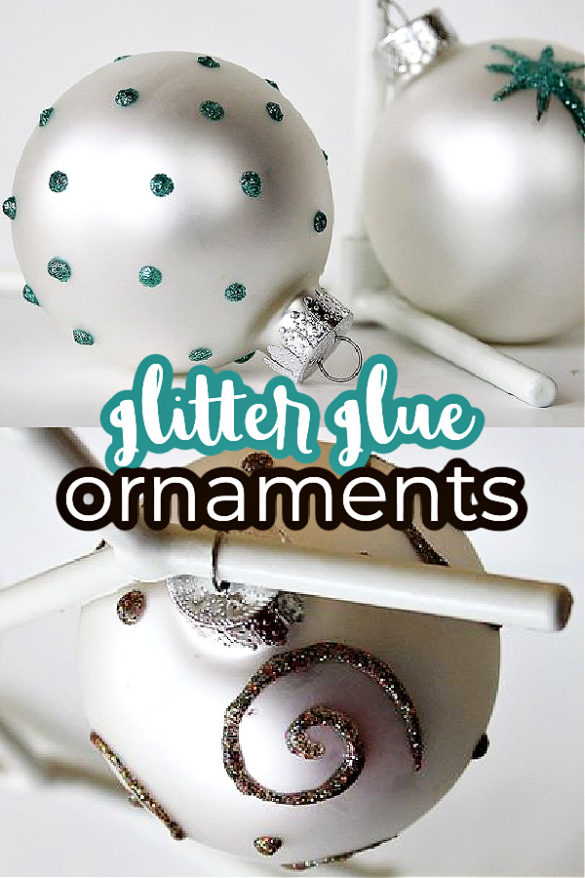 Easy Glitter Glue Ornaments for Christmas Tonya Staab