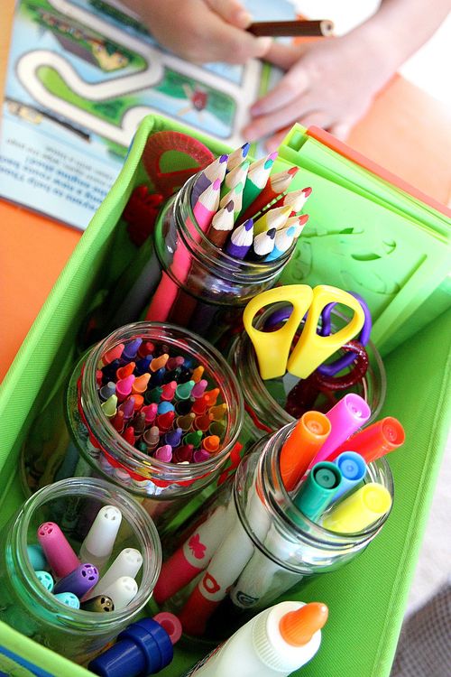 Children's art supplies holder