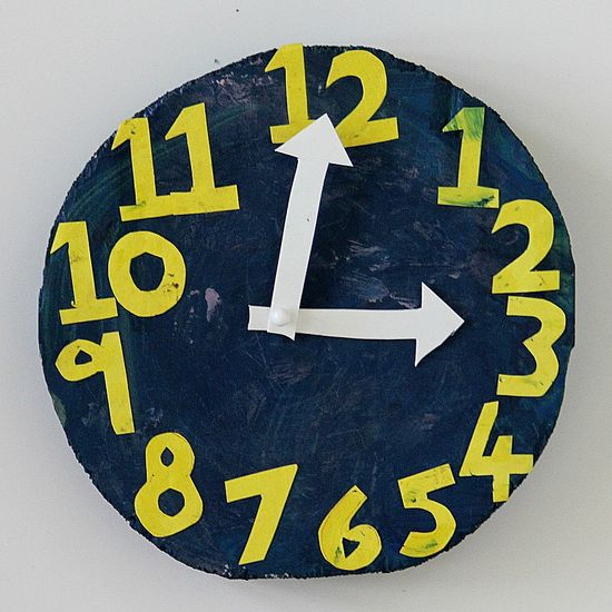 wood clock for kids