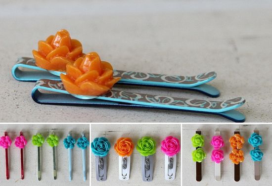 Flower hair clips