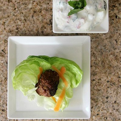 Meatball lettuce wraps