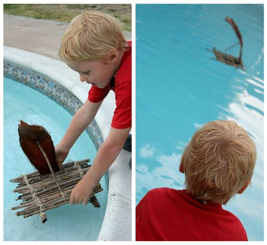 how to make a stick raft