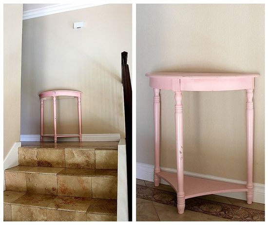 pink hall table