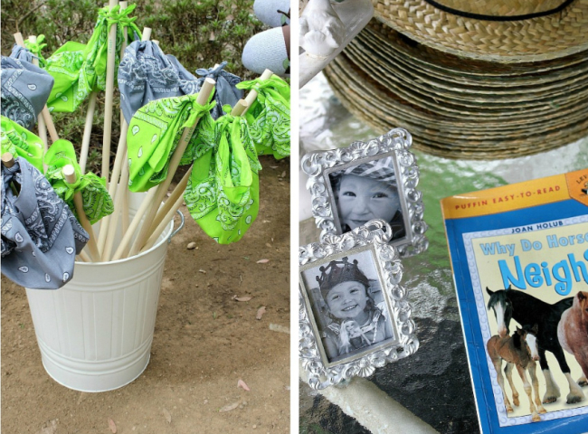 Party favors for cowboy and cowgirl themed birthday party