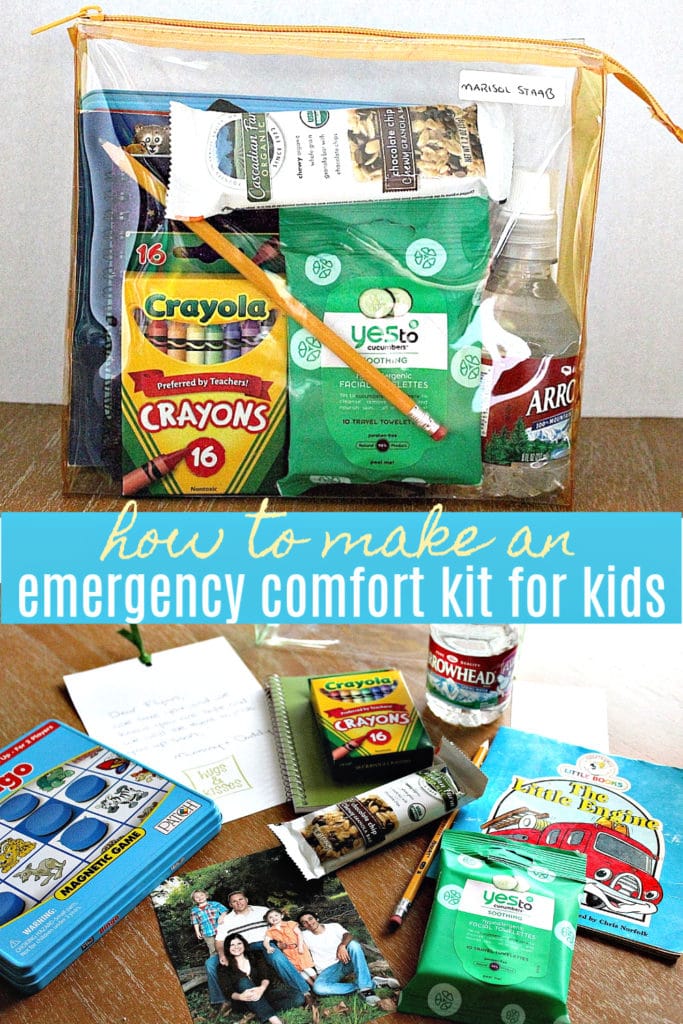 emergency kit for kids Pinterest image