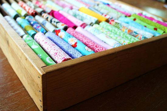 organize fabric scraps