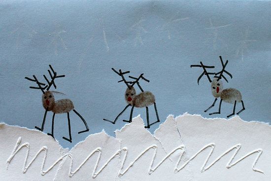 reindeer fingerprint card