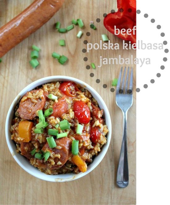 Beef polska kielbasa jambalaya