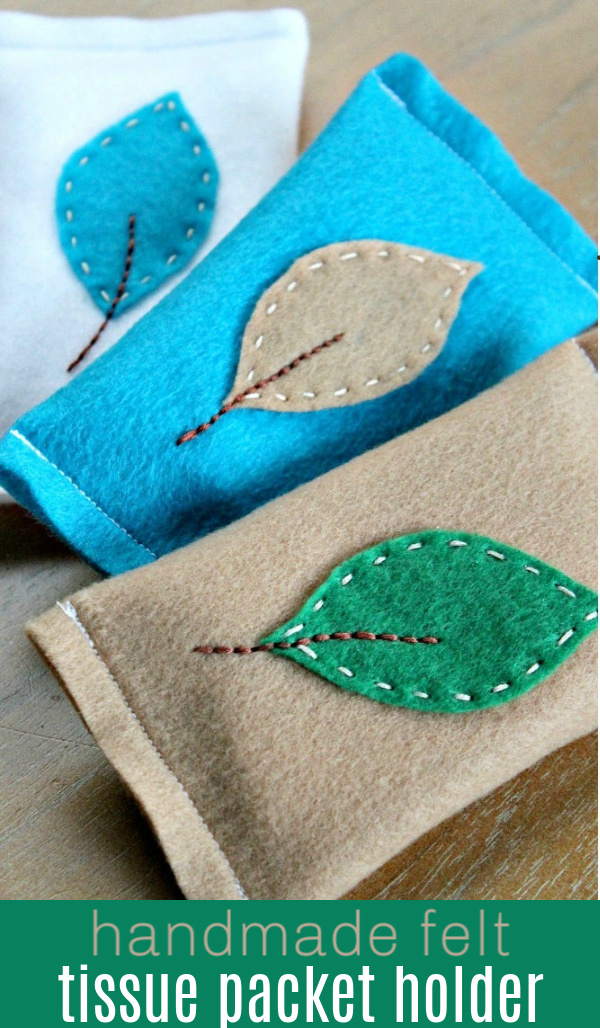 Handmade felt tissue packet holder fall craft