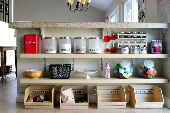 Open kitchen shelves