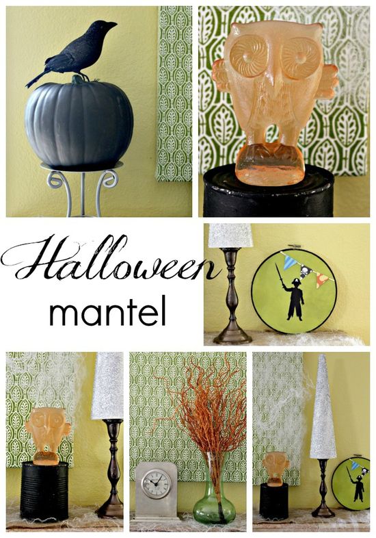 Simple Halloween Mantel