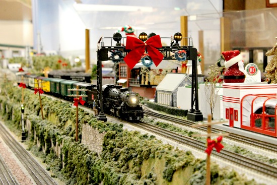 Model railroad Christmas train display