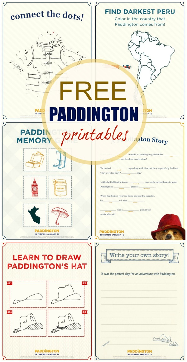 paddington free activity pages