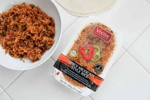 a package of veetee spicy mexican rice