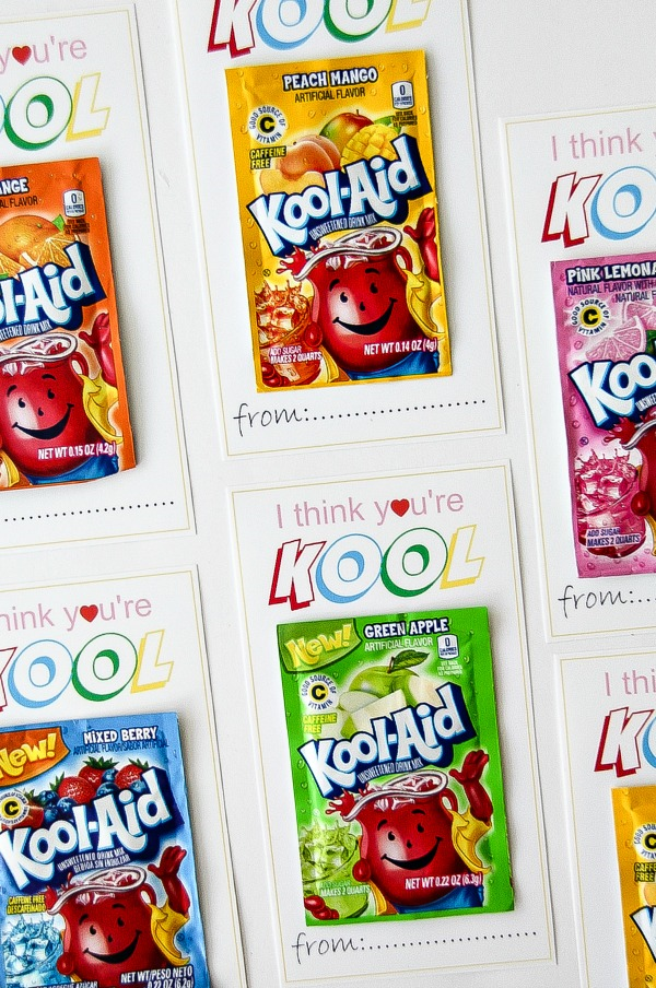 printable I think you're kool cards with packets of Kool-Aid attached