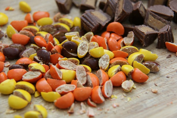 reeses pieces cut in half