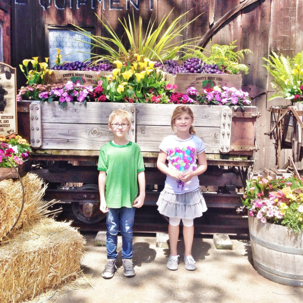 a girl and boy at Knott's boysenberry festival