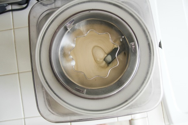 ice cream being made in an ice cream maker