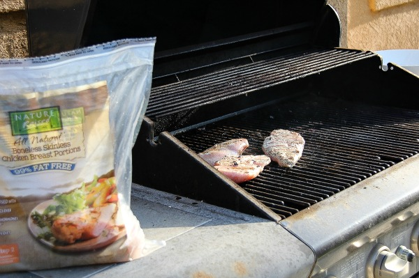 chicken breasts on the grill