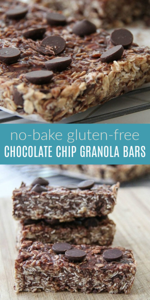No Bake Gluten-Free Chocolate Chip Granola Bars - Tonya Staab