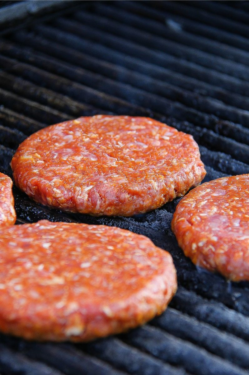 burgers on the grill