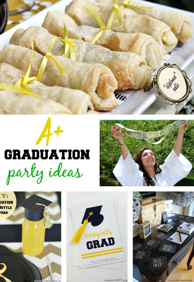 a collage of graduation party ideas