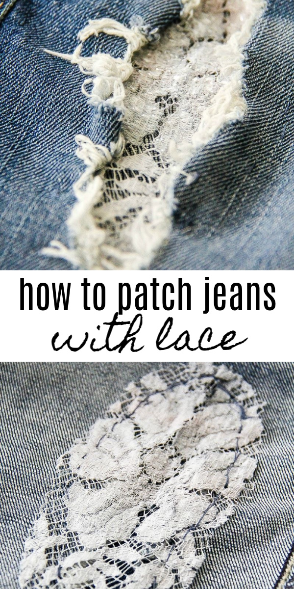 patch women's jeans Pinterest image