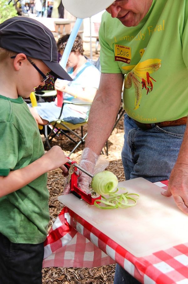 boy coring an apple