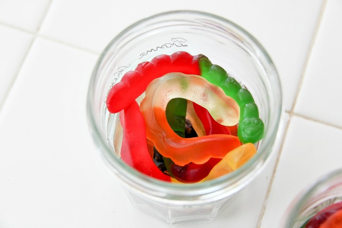 gummy worms in a jar