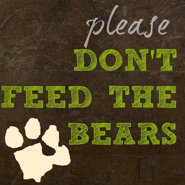 don't feed the bears sign