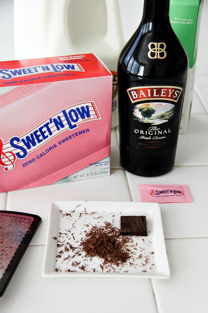 baileys and other ingredients to make hot chocolate