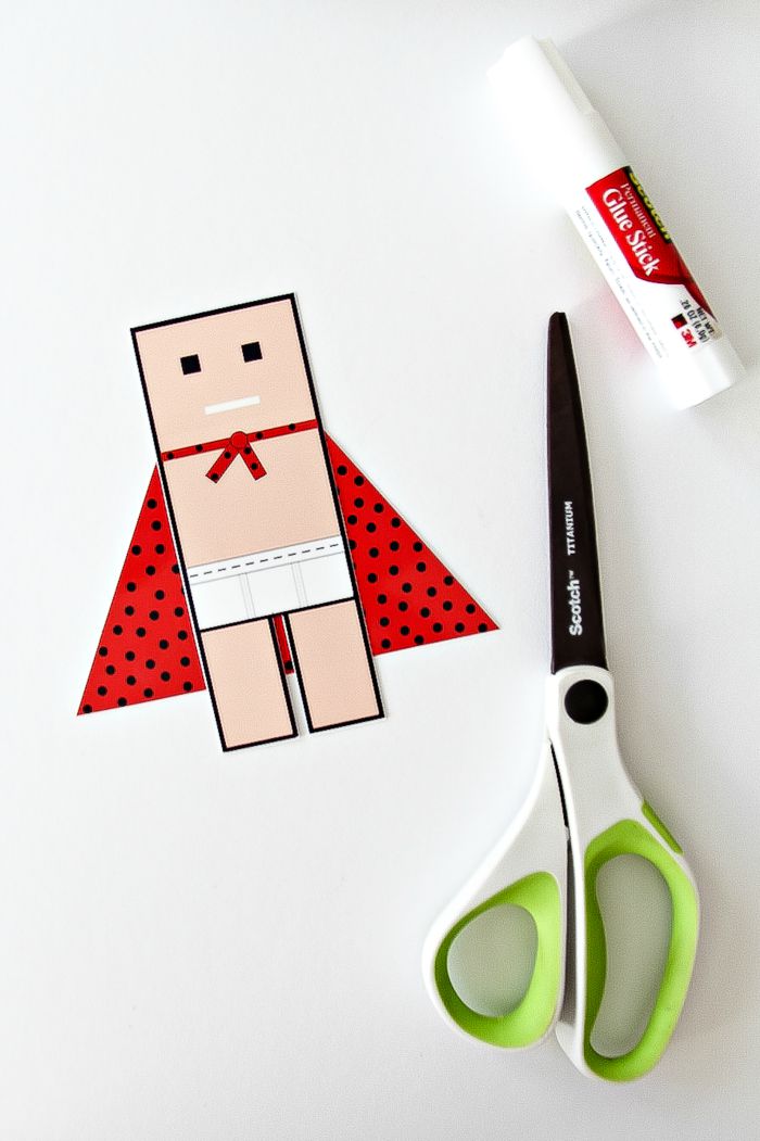directions for making a captain underpants bookmark with scissors, paper, and glue