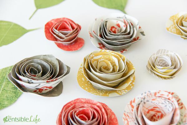paper flowers made in pretty fall colors