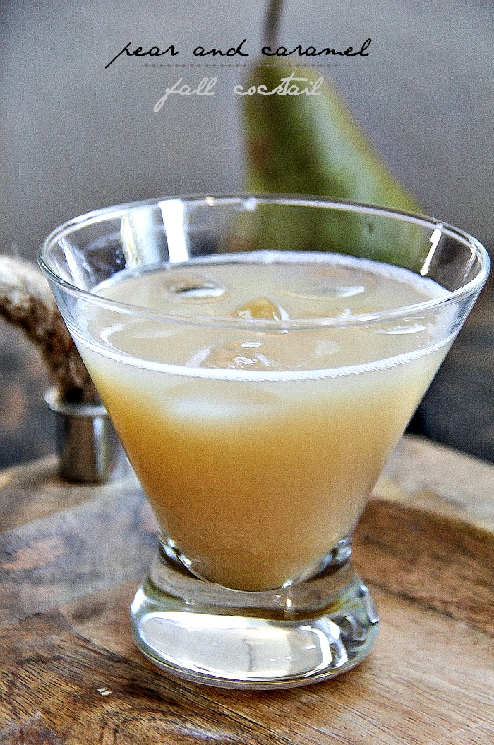 a caramel and pear vodka cocktail for fall