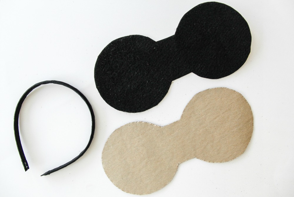 mickey mouse ear shapes cut out of felt