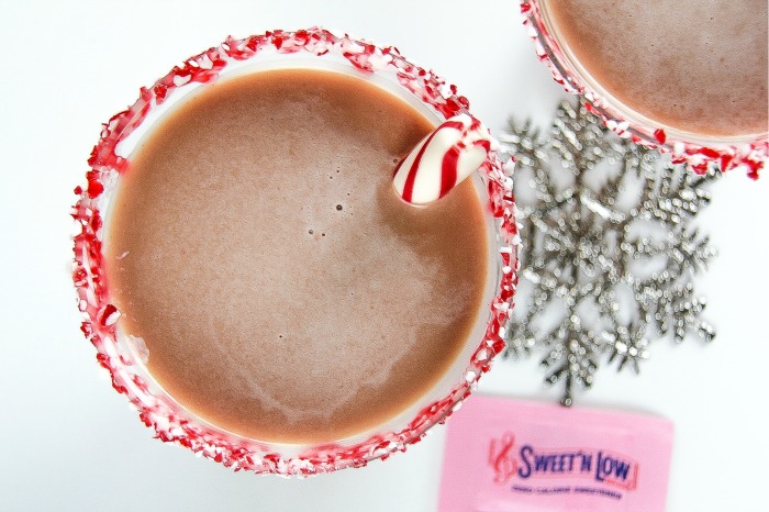 a peppermint cocktail made with sweet n low