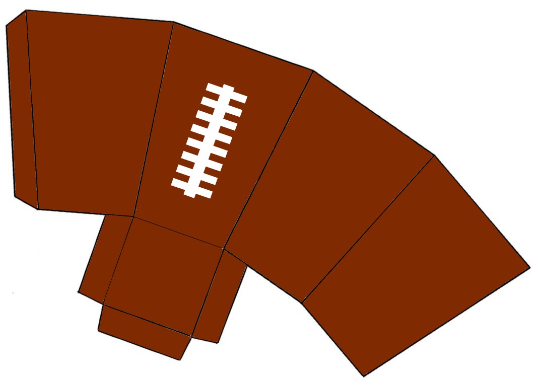 printable brown and white football snack box template