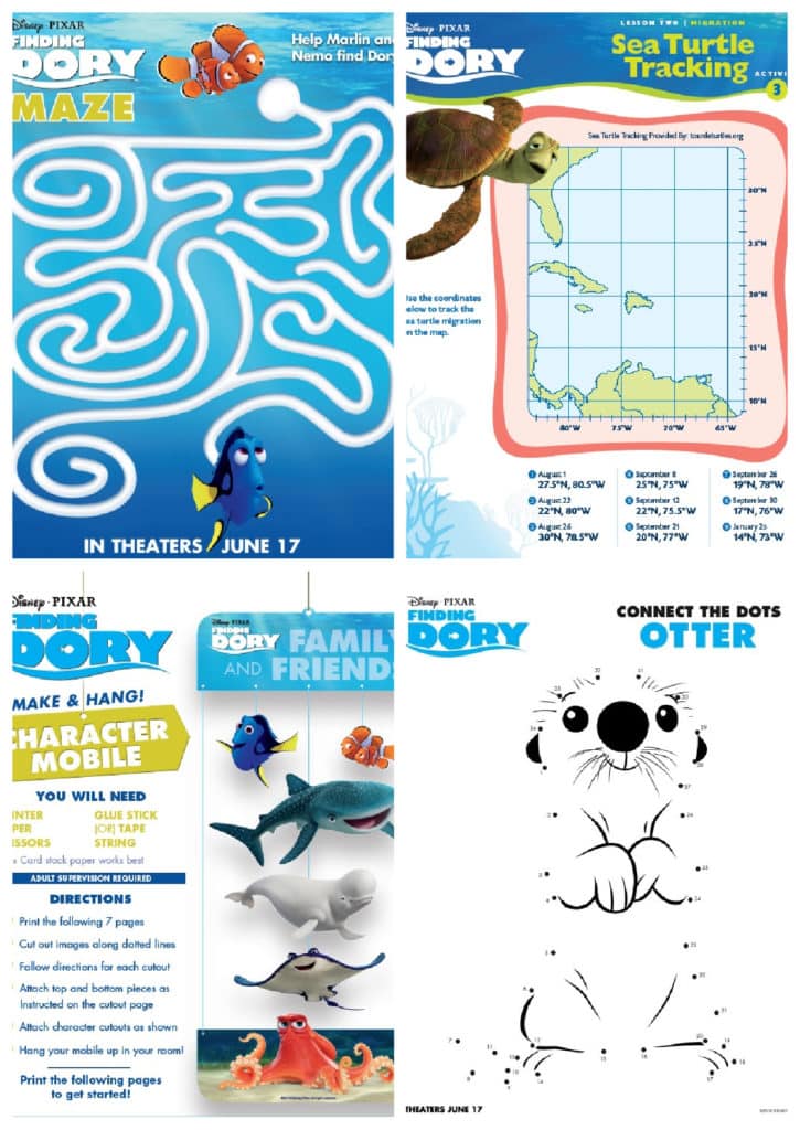 free printable finding nemo coloring pages and activities for kids