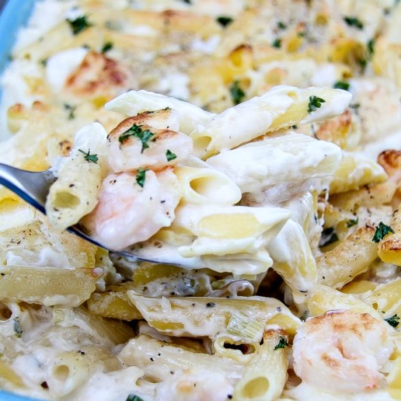 gluten-free baked shrimp alfredo