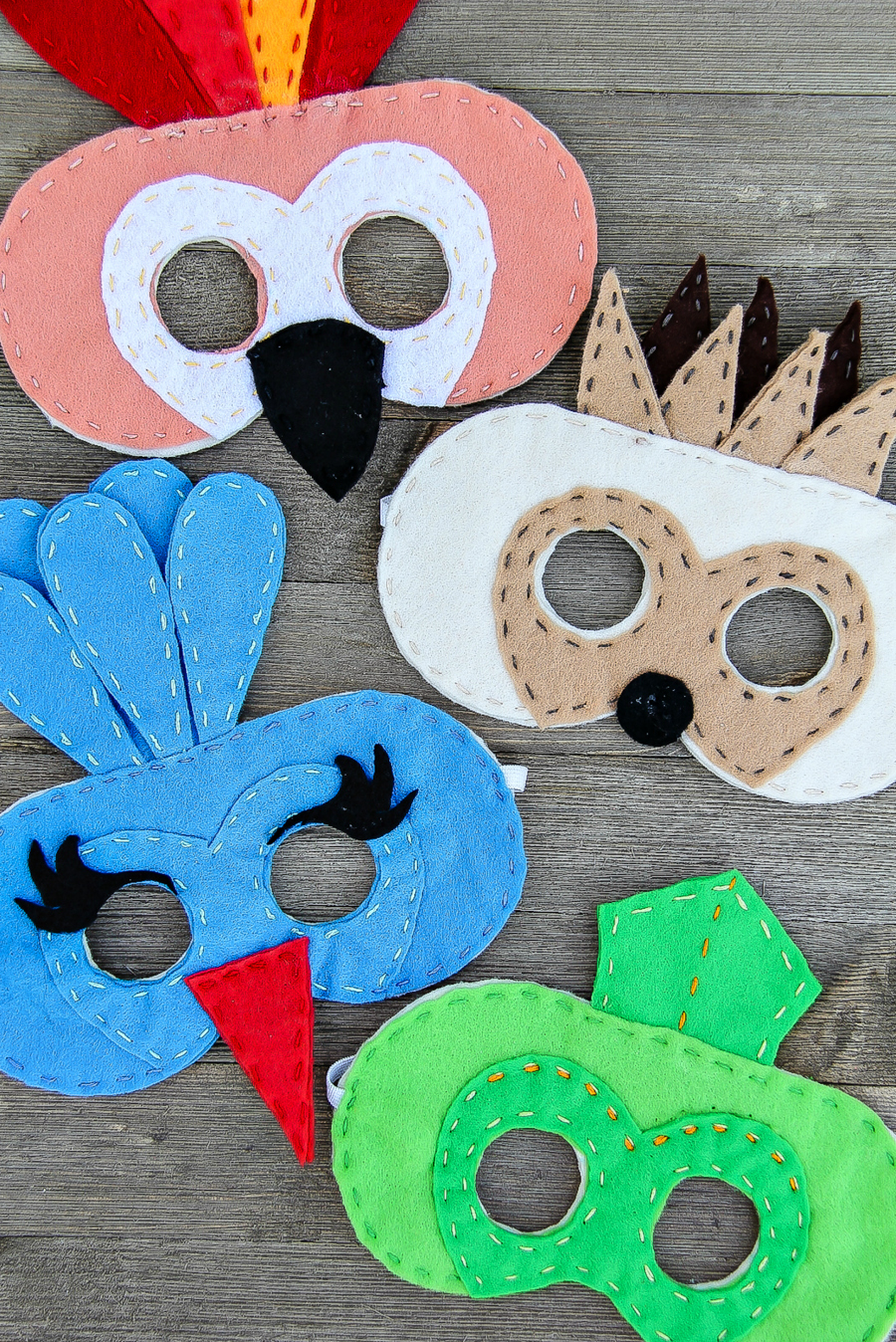 get wild with these homemade felt masks inspired by the Wild Life movie.