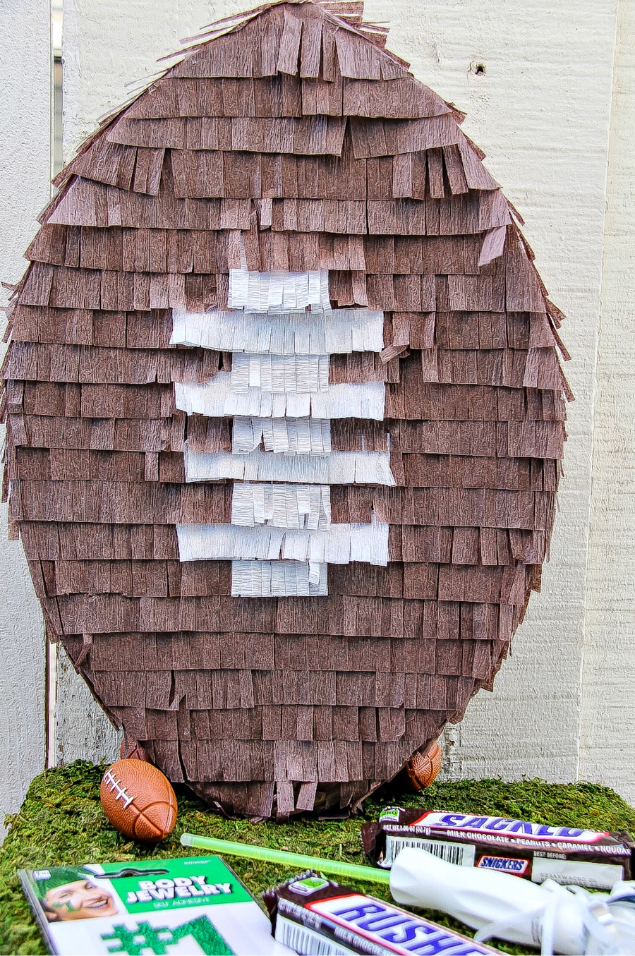 homemade football shaped pinata